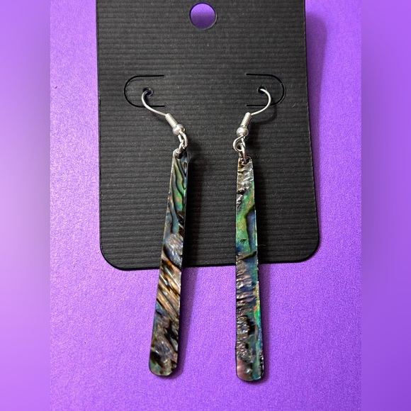 Abalone inspired resin earrings - Picture 2 of 4